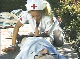 Sykepleier, Svømmebasseng, Uniform, Nylon, Stringtruse